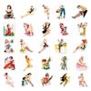 50 Retro Pin-Up Graffiti Sexy Beauty Stickers, Waterproof for Skateboards and Suitcases