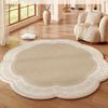 Cream Style Carpets for Living Room Flowers Bedroom Decor Carpet Fluffy Soft Green Irregular Lounge Rug Home Thicken Floor Mat