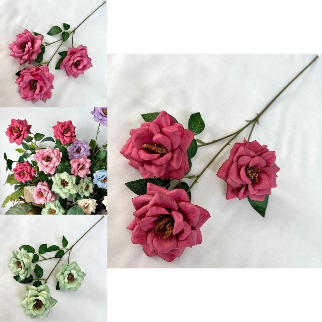 Realistisk Konstgjord Silkesblomma Bukett Bröllop Heminredning Fotorekvisita Centerpiece