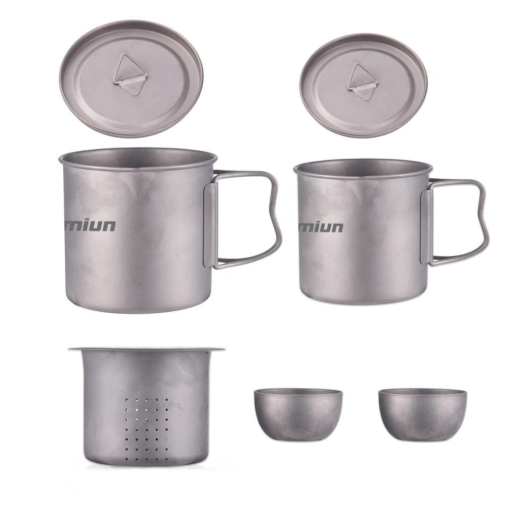 Outdoor Camping Ti Tea Mug with Lid and Tea Filter Tea Cup for Outdoor Camping Hiking Travel