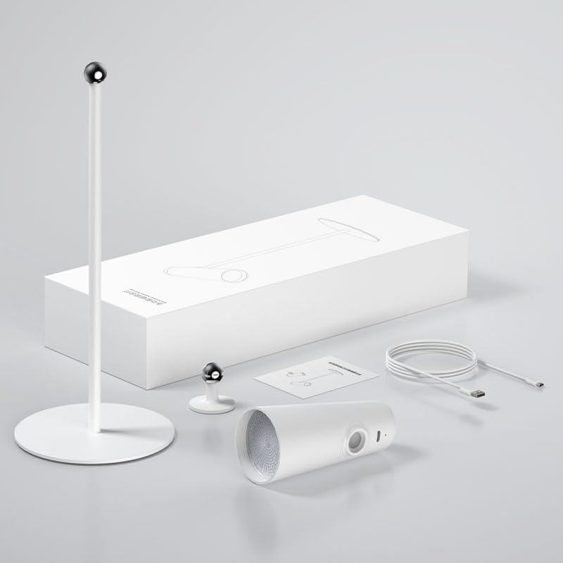 Stylish Rechargeable Desk Lamp with Ambient Lighting, Cordless, Multi-Purpose, Handheld or Wall-Mountable, 3 Brightness Settings, Simple LED Light