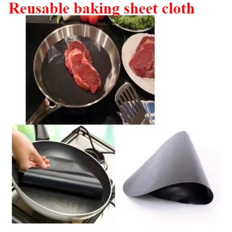 1/2/5Pcs Non-stick Heat Resistant BBQ Grill Mat Reusable Round Pan Pad Mat Barbecue Grill Doormat Dia 24cm Kitchen BBQ Cooking Tools