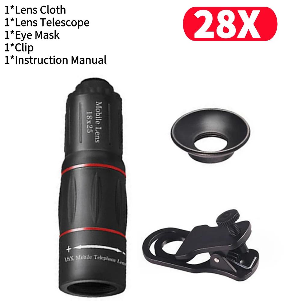 18X Telephoto Phone Lens with Tripod Universal External Zoom Camera Lens Long Focus Telephoto Lens for Picture Video Taking