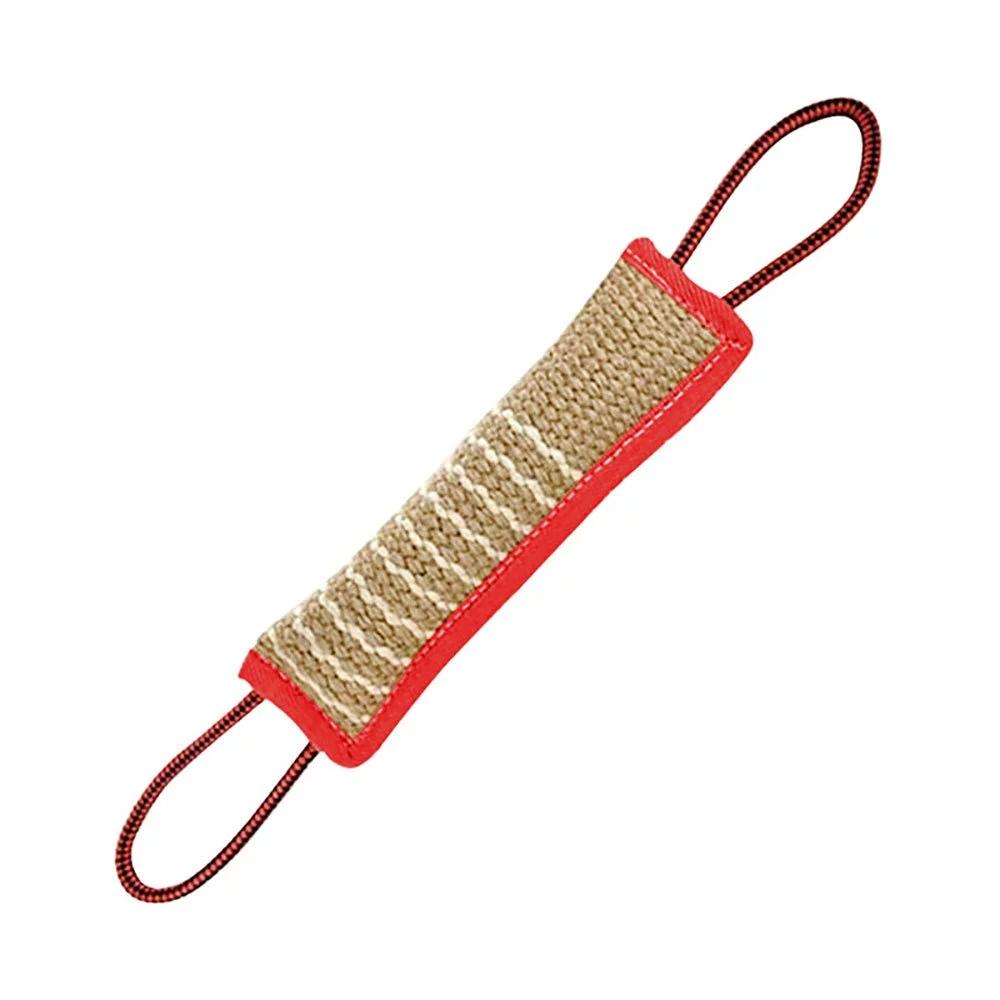 Dog Tug Toy, Dog Bite Jute Pillow Pull Toy with 2 Strong Handles, Perfect for Tug of War, Puppy Training Interactive Play, Bite красный