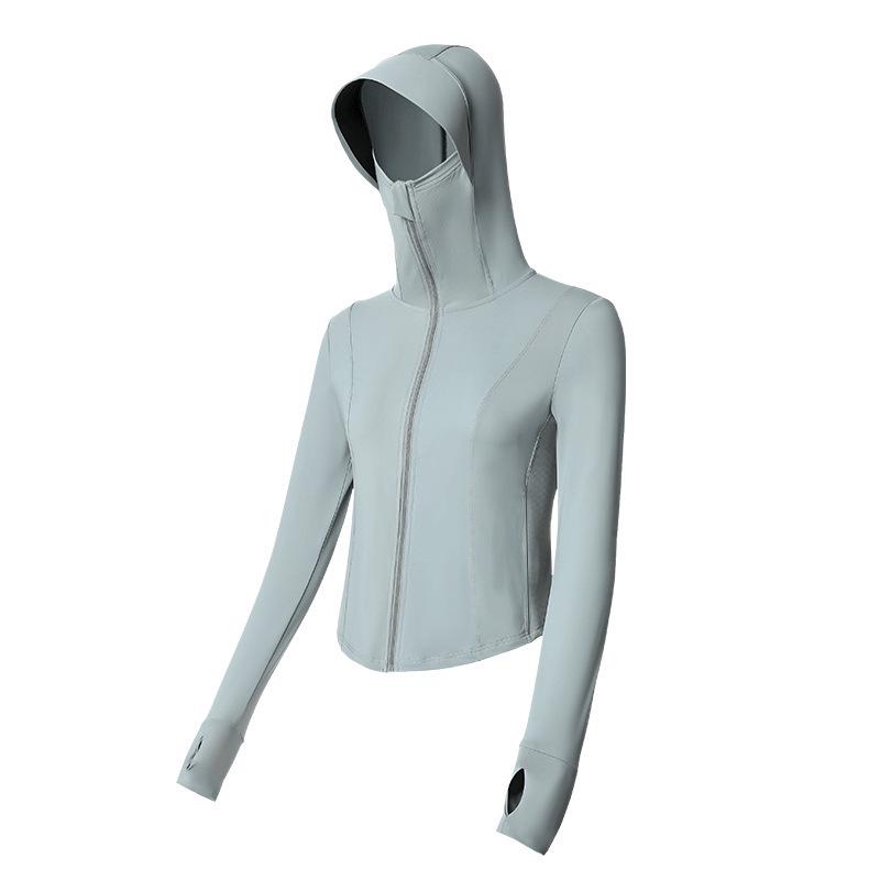 2025 Women's Black Slim Fit Sun Protection Ice Silk Jacket: Breathable, UV-Protective Summer Sportswear