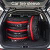 AD Universal 4Pcs Spare Tire Cover Case Polyester Car Tyre Storage Bags Automobile Tyre Accessories Auto Vehicle Wheel Protector