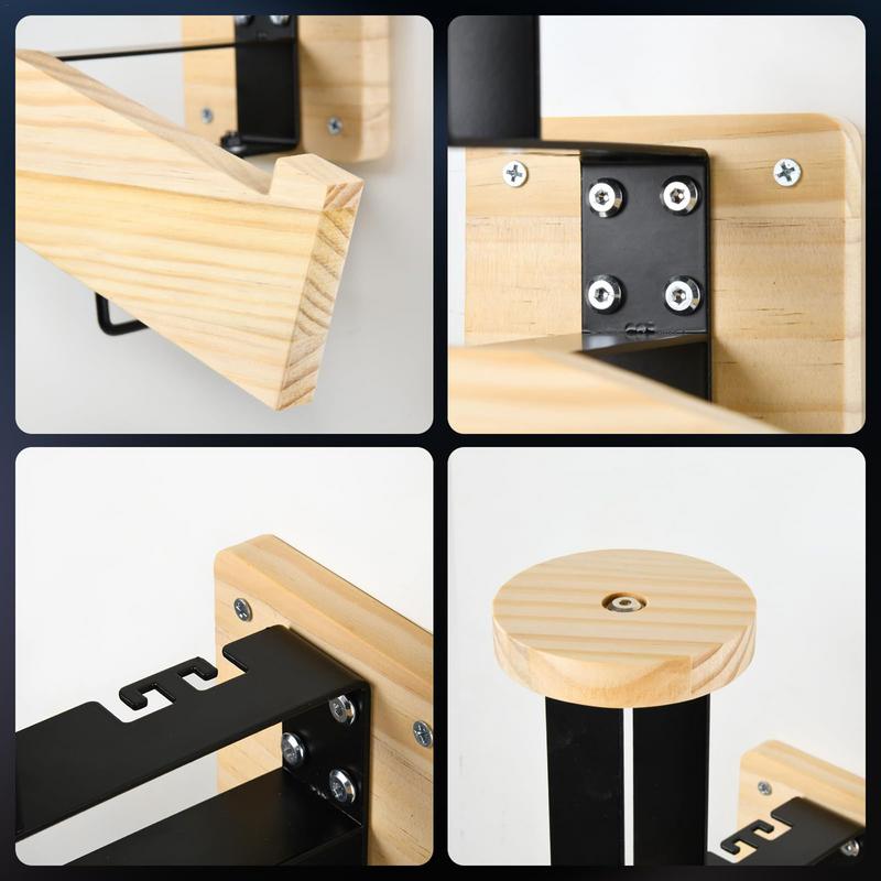 Motorradhelmhalter Wandhalterung Fahrradhelmständer Holzhelmaufhänger mit Haken Hutablage Motorradzubehör