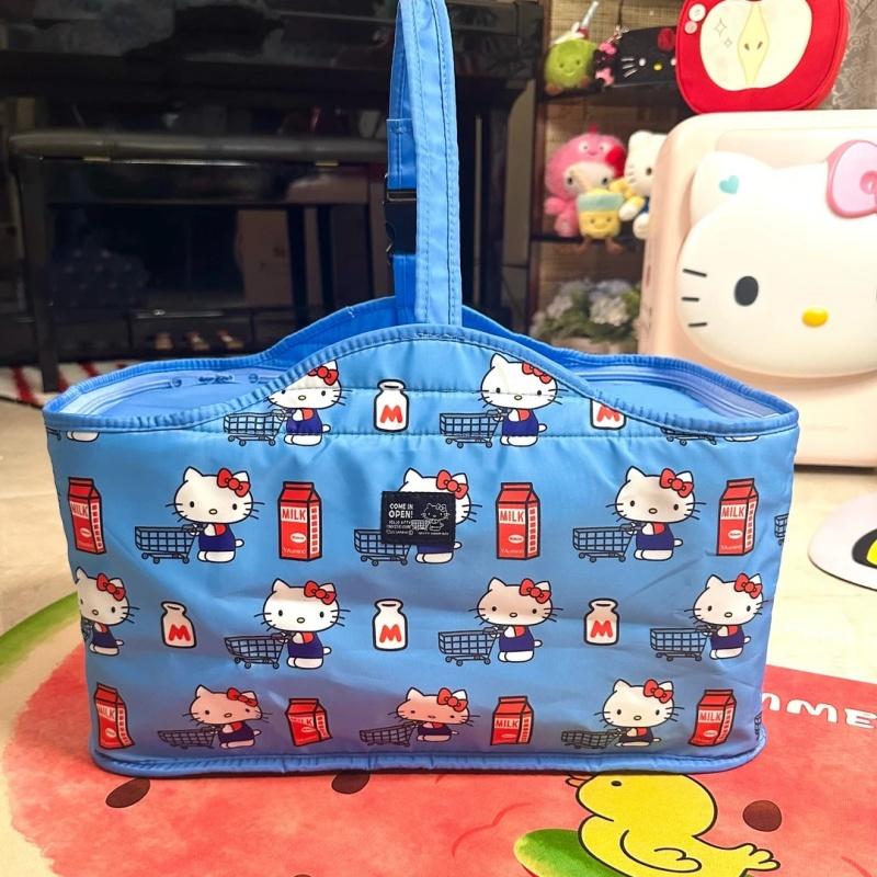 Hellokitty Cartoon Printed Picnic Bag, Handbag, Picnic Bag, Portable Outside, Suitable For Moderate Insulation, Large Capacity,