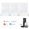 Multi-Control Association Flush Smart Light Switch, 1 Gang WiFi Touch Switch with Smart Life APP Control Neutral or Capacitor