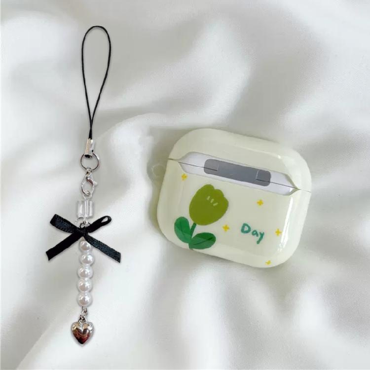 Fashion Bowknot Heart Bead Hanging Pendant Sweet Phone Strap Bag Decoration Portable Hanging Lanyard for Girls Women