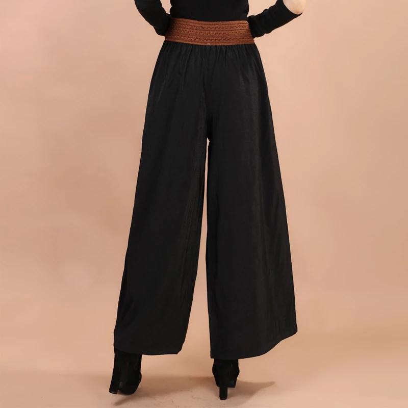 

Хлопковые брюки летние женские большие размеры свободные пижамные брюки универсальные повседневные льняные длинные брюки с высокой талией XXL чёрный