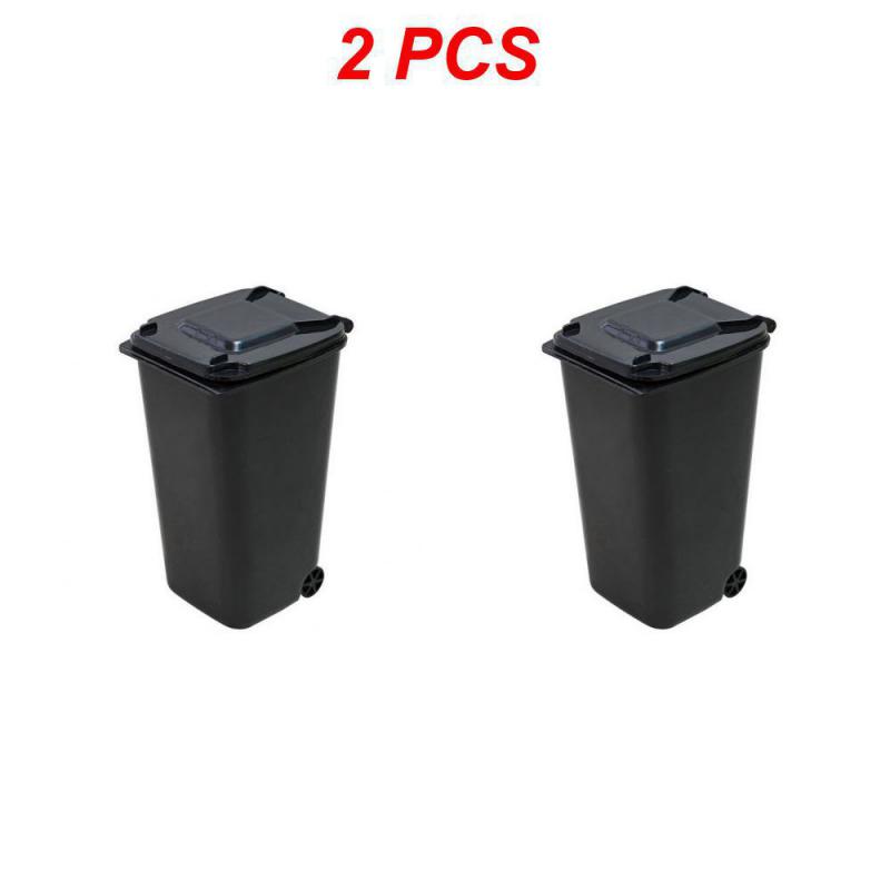 Mini Desktop Trash Can 3color Garbage Storage Box Living Room Coffee Table with Cover Small Paper Basket Plastic Garbage Bag