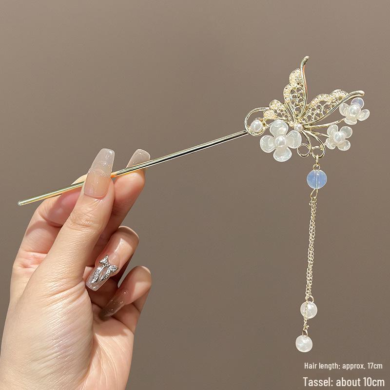 Магнолия кисточка заколка для волос: Элегантный китайский головной убор в стиле ханьфу для женщин