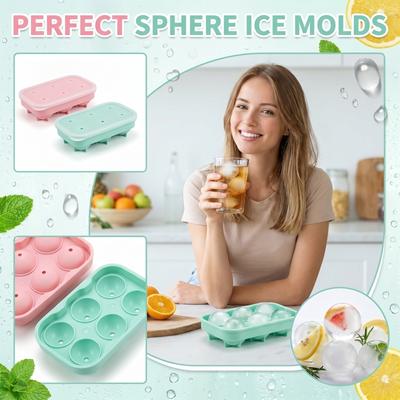 Silicone Ice Ball Mold with Lid 2 5cm Diameter Ice Sphere Maker Creative Round Ice Cube Tray for Drinks and Cocktails