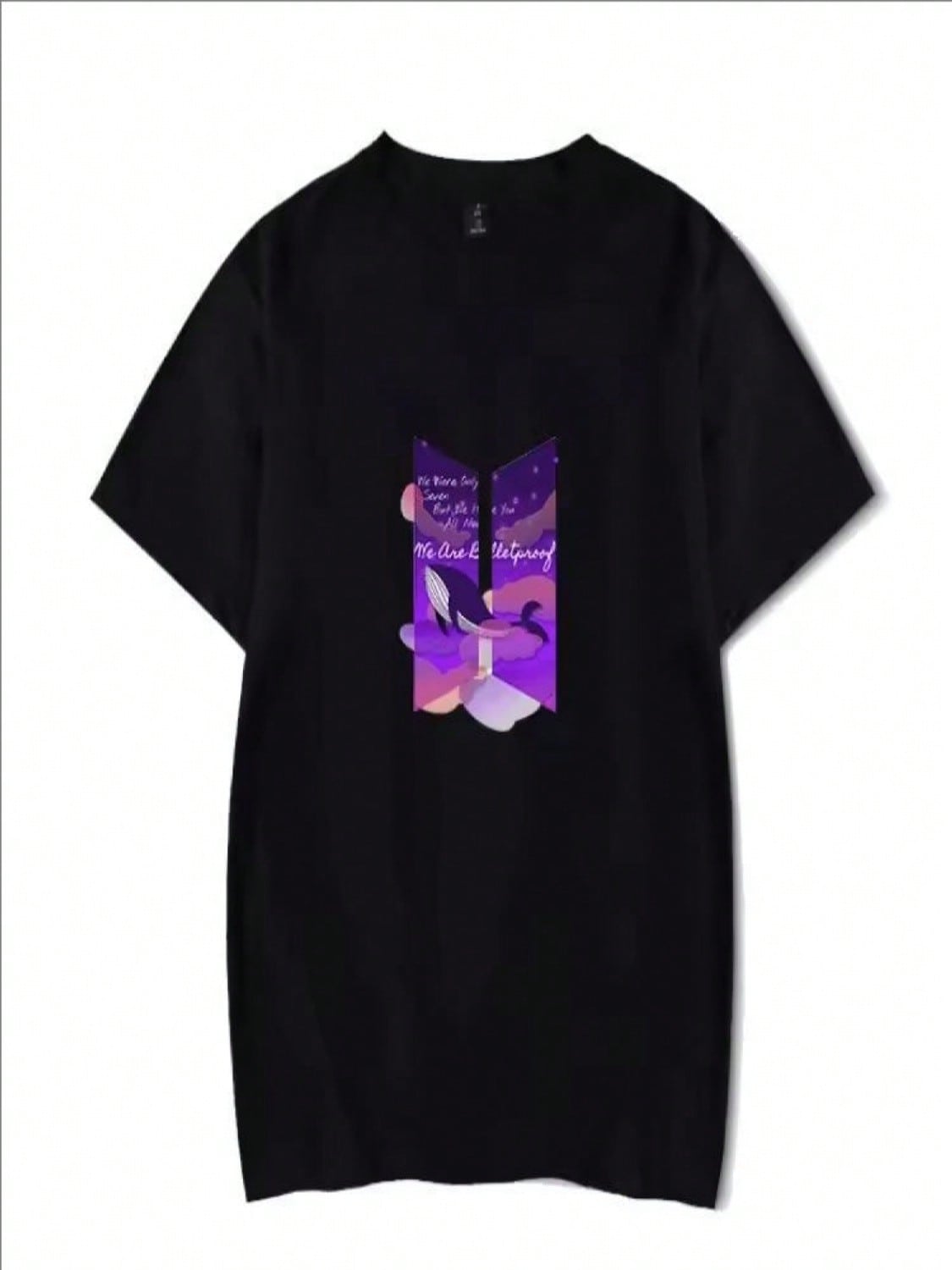 Fashion Kpop Bangtan T-Shirt Women s Summer Creative Logo Printed Cotton Shirt Men s And Women s Casual T-Shirt Top S разноцветный