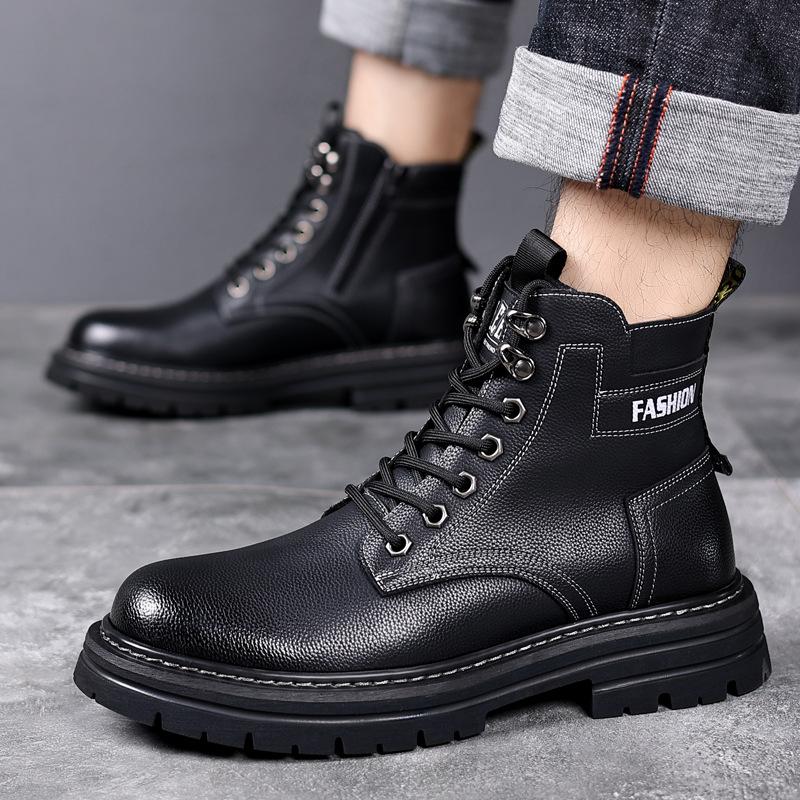 Martin Boots 2025 Winter New Snow Boots Men's Velvet Warm Northeast Cotton Shoes Trendy Shoes