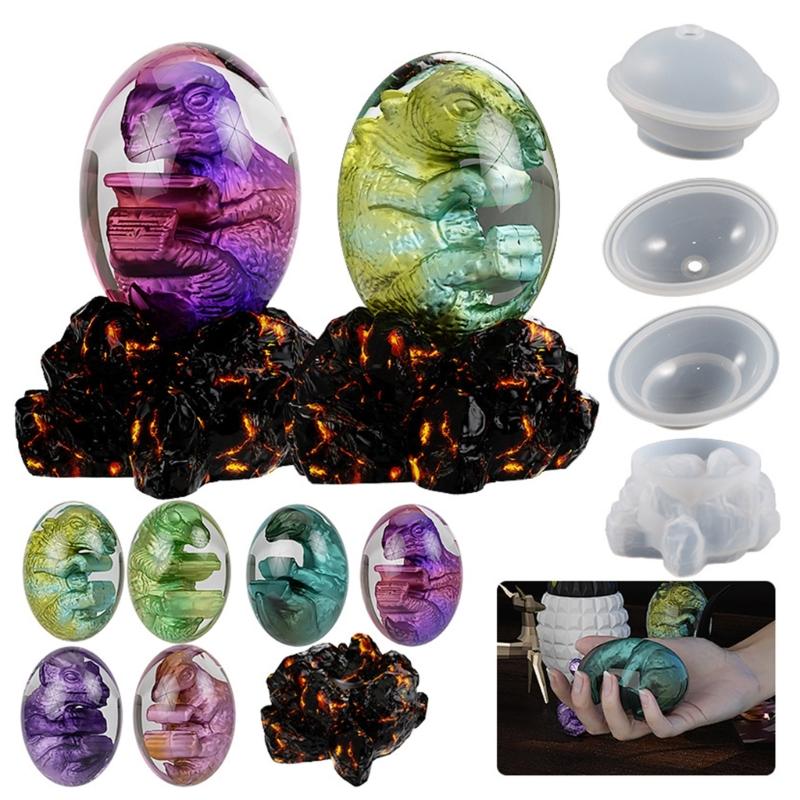 Dinosaur Egg Resin Mold Aromatherapy Candle Silicone Mold Dragon Egg Epoxy Mold for Resin Casting Home Decorations Soap