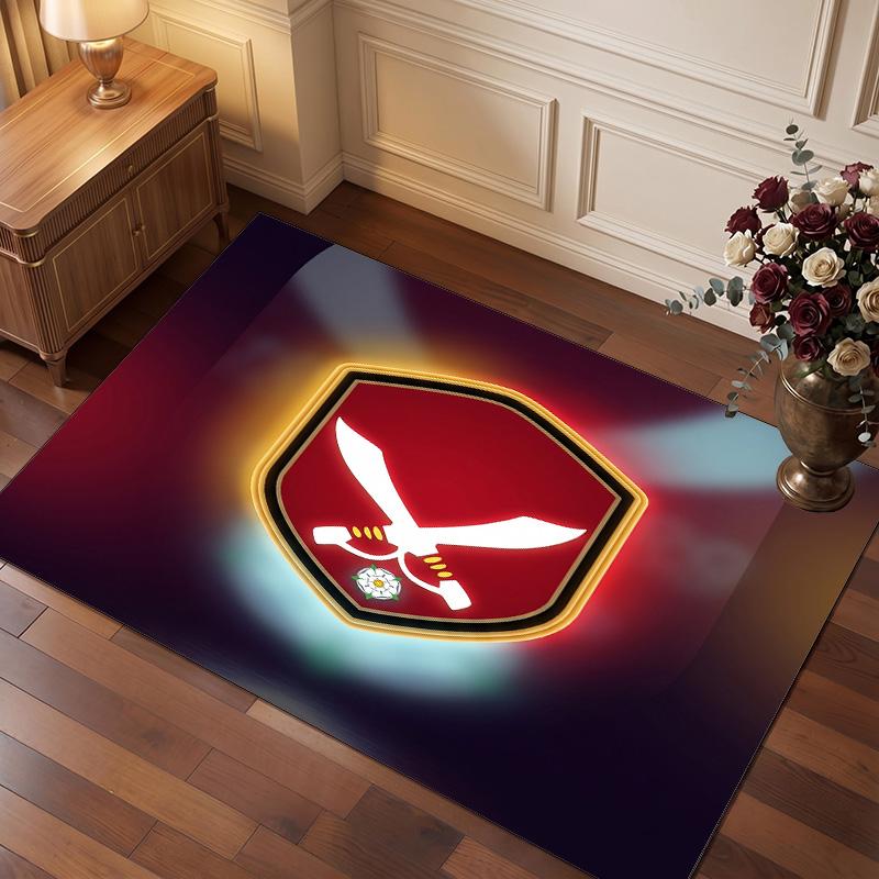 Sheffield United Football Print Crystal Velvet Rug, Comfortable Water Absorbent Non Slip Indoor Floor Carpet