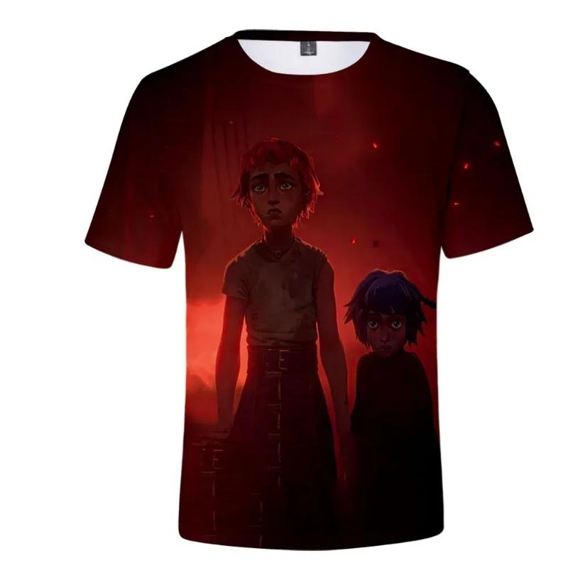 

Летняя забавная мужская футболка Arcane Jinx с 3D-принтом и короткими рукавами, повседневная футболка, универсальная уличная одежда, топы, футболки для мужчин L