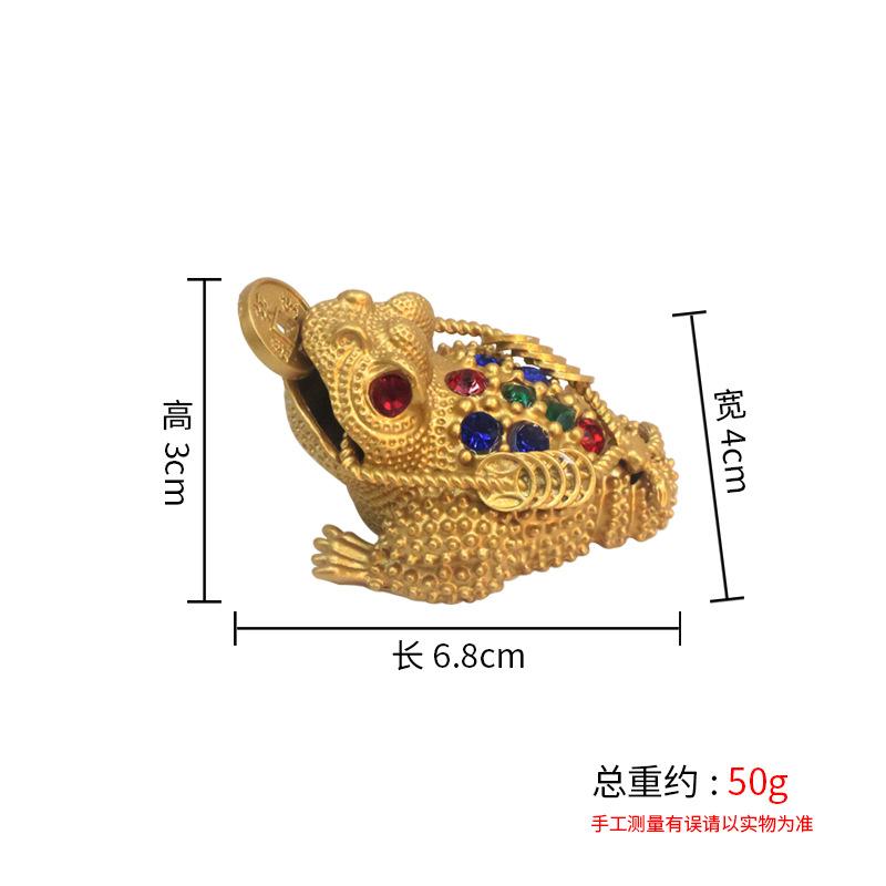 Brass Ornament Hollow Three-Legged Golden Toad Tea Pet - Treasure Living Room Wealth-Attracting Smal