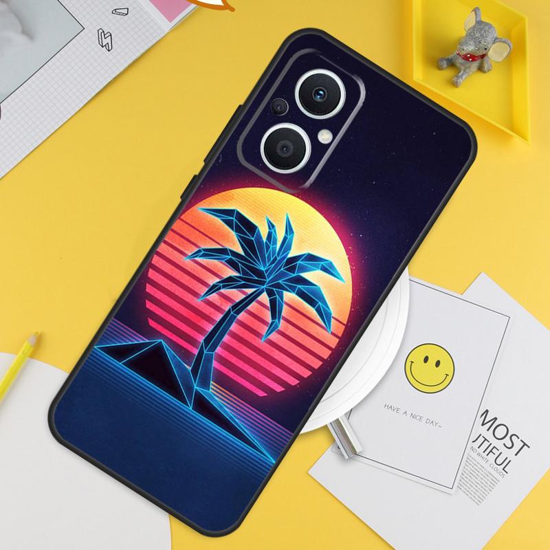 Retrowave Neon Palms Tree Case For OPPO Reno 4Z 5Z 2Z 8T 4 5 6 7 8 Lite 10 OPPO Find X2 Lite X3 Neo X5 X6 Pro Cover