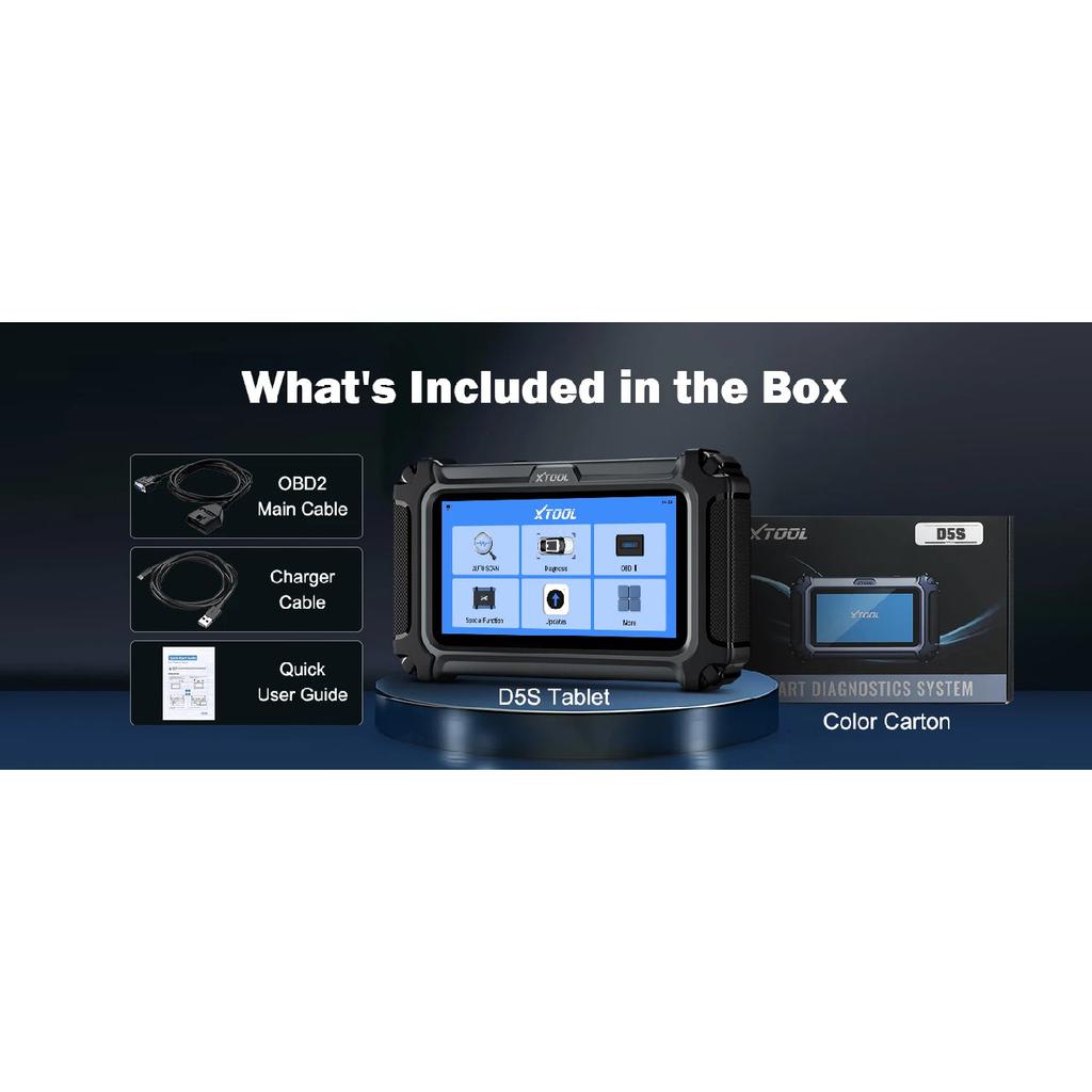 XTOOL D5S Car Diagnostic Tool Automatic OBD2 Scanner 16 Reset Functions with CANFD FCA Protocol Lifetime Free Update