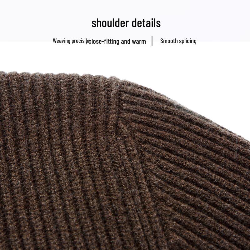 Hodo Men's Heavyweight Semi-High Collar Wool Blend Knit Sweater