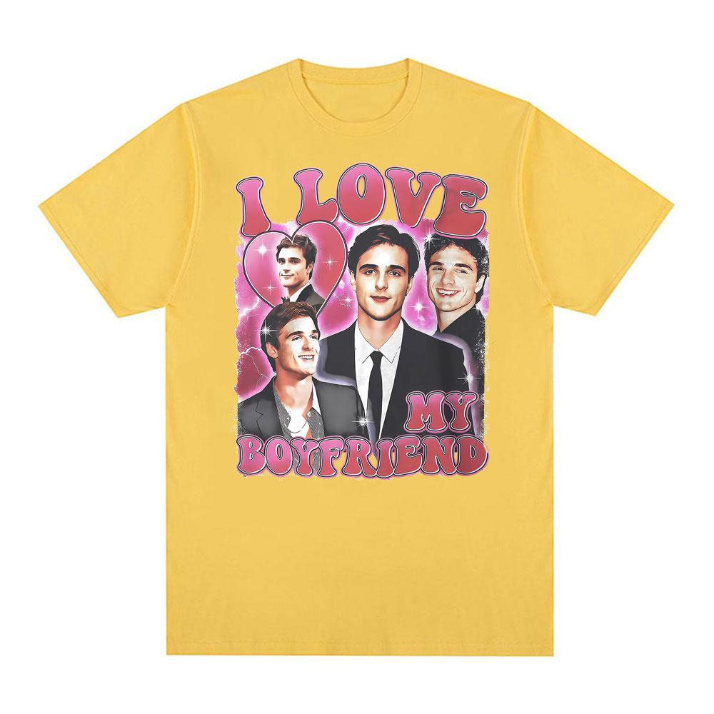 I Love My Boyfriend Jacob Elordi Celebrity Fan Tshirts Unisex Women Summer Vintage Tshirt Comfort Casual Short Sleeve T Shirt Tops