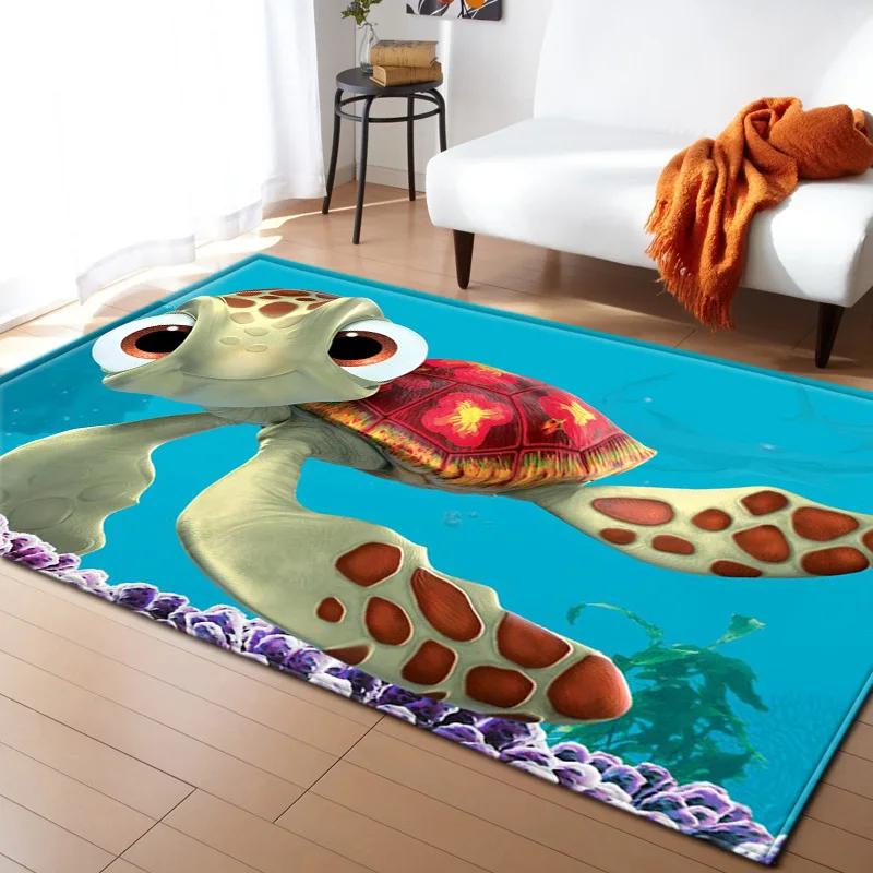 Sea Turtle 3D Print Large Carpet Marine Animal Series Area Rugs Living Room Non-slip Mat Home Decorative Kids Play Bedroom Rug