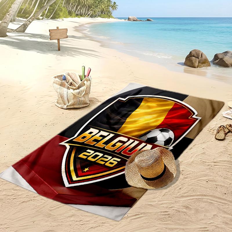 Belgien Fußball Druck Strandtuch Schnelltrocknend Super Saugfähig Weich Badetuch zum Schwimmen Strand Reisen Fan Souvenir Geschenk