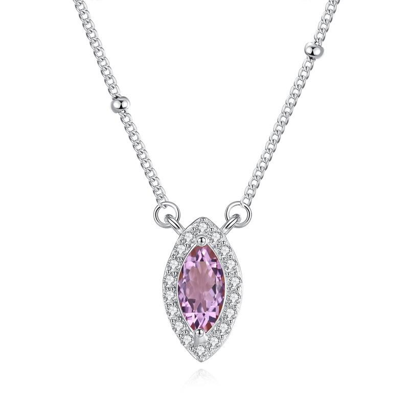 

Light Luxury Jewelry Natural Crystal Stone Pendant 925 Sterling Silver Necklace Women s Garnet Peridot ins Wind Clavicle Chain Gift 925 silver
