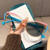 Fashion TR90 Personalized Photochromic Myopia Glasses Ladies' Cat Eye Color Blocked Blue Light Glasses Diopter To -4.0