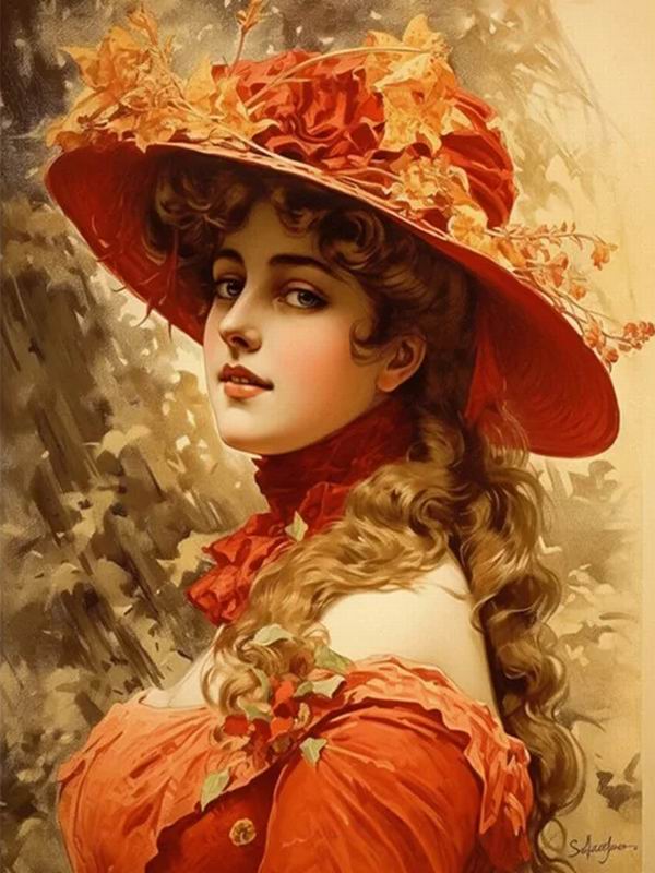 Diamond Painting New Collection 2024 Noble and Elegant Woman Diy Full Square Round Drill Rhinestone Embroidery Hat Girl Mosaic Cross Stitch Kits
