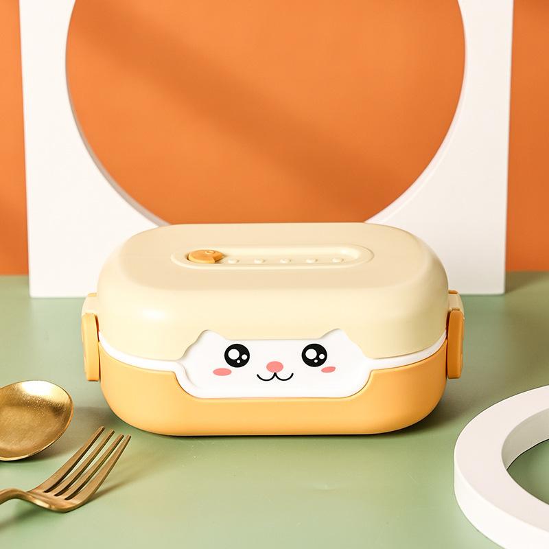 Portable Hermetic Lunch Box 2 Grids Children School Student Bento Box Food Vegetables Containers Leakproof Sealed Lunch Boxes