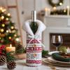 Knit Wine Bottle Cover with Button and Snowflake Design, Christmas Wine Bottle Bag for Holiday Table Decor