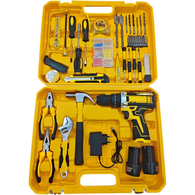 High-Power Dual Speed Hammer Drill Set with Lithium Electric Drill and Complete Accessories