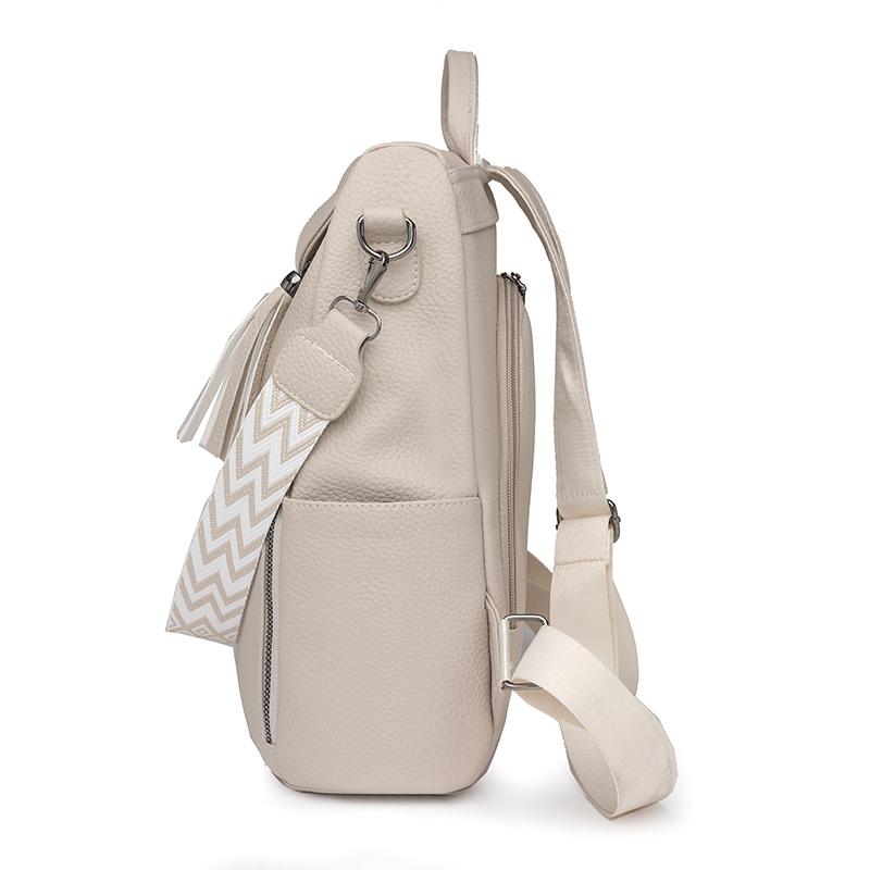 PU Rucksack Große Kapazität Handtasche Quaste Damen Multifunktionale Umhängetasche