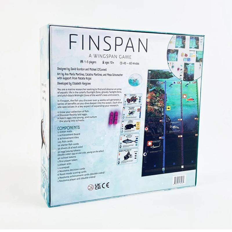 Finspan Board Game 1-5 Players 45-60 Min Playtime Family Party Game English Fish Science Board Game for Kids and Adults