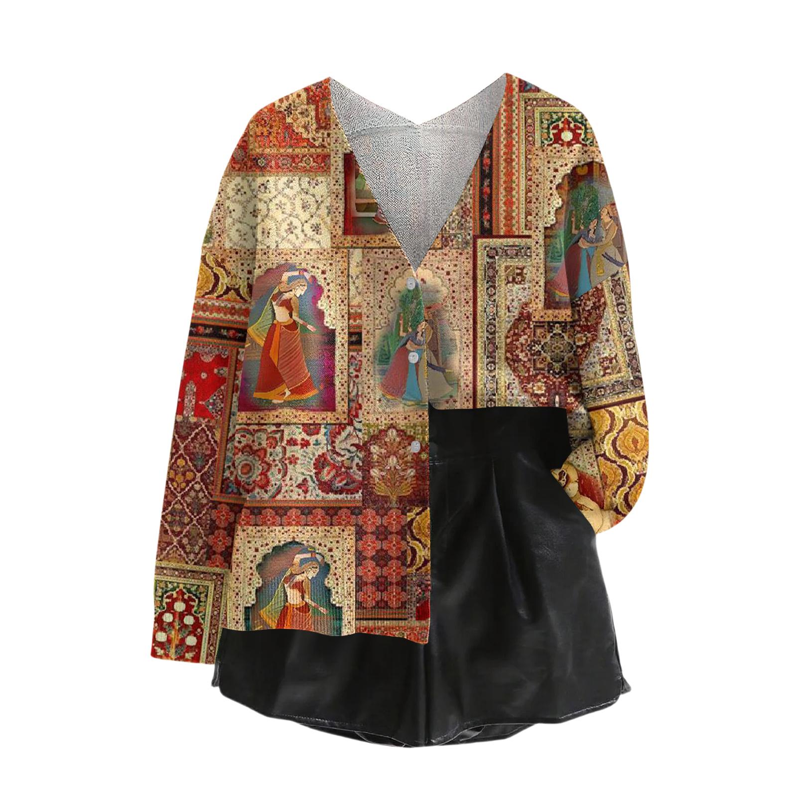 

Женский топ с V-образным вырезом, с принтом, утолщенный, из плюшевого кашемира, теплый, длинный топ S