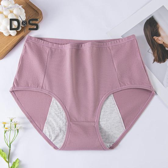 Women Panties Solid Color Plus Size Soft Butt-lifted High Waist Seamless Elastic Period Leakproof Briefs Menstrual Underpants Female Underwear