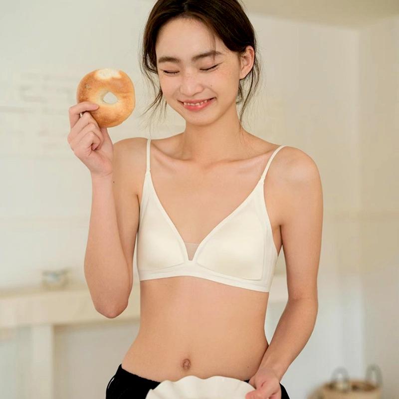 1ks Tenká ramínka Elegantní dámská podprsenka Prodyšná Pohodlná Bezešvá Jednobarevné spodní prádlo Nylon