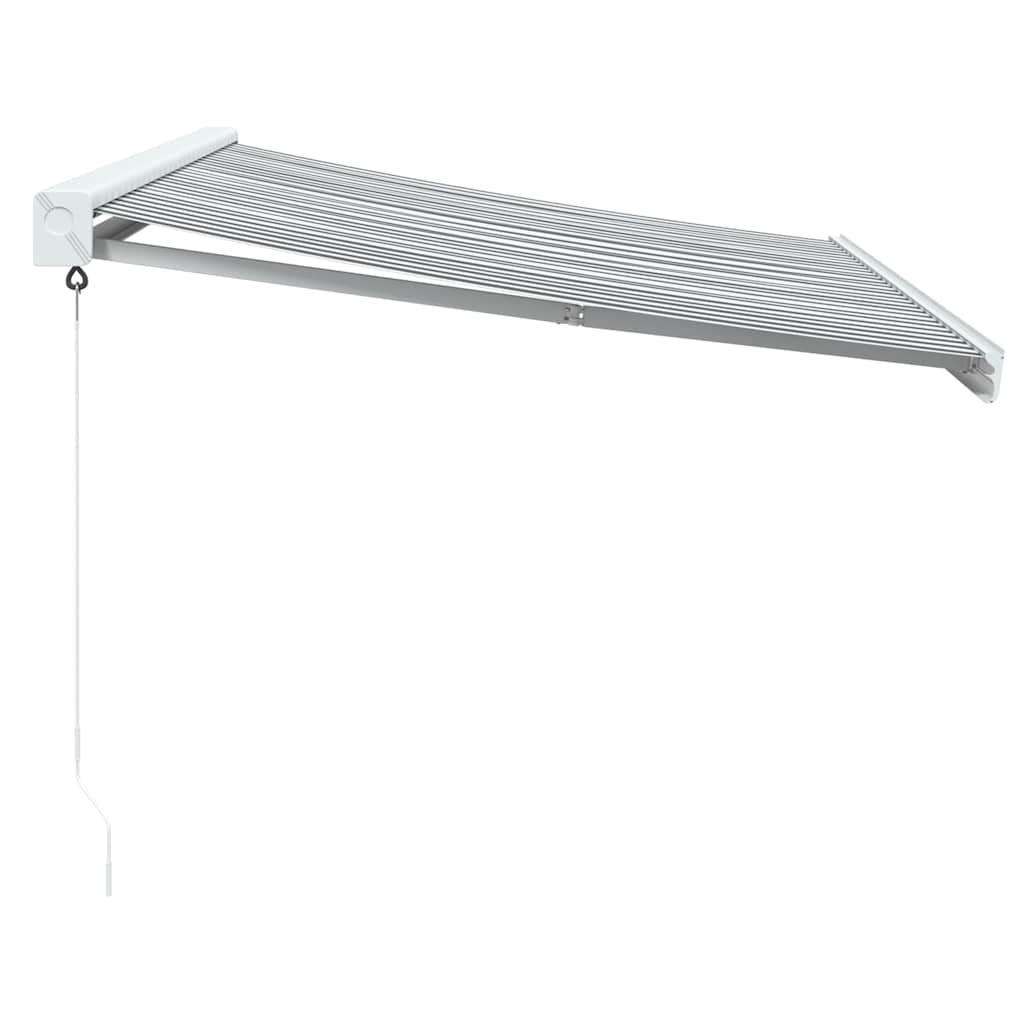 Retractable Awning Anthracite & White 3.5x2.5 M Fabric & Aluminum