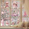 Christmas Tree Santa Claus Glass Mirror Stickers Removable Wall Sticker Christmas Window Stickers