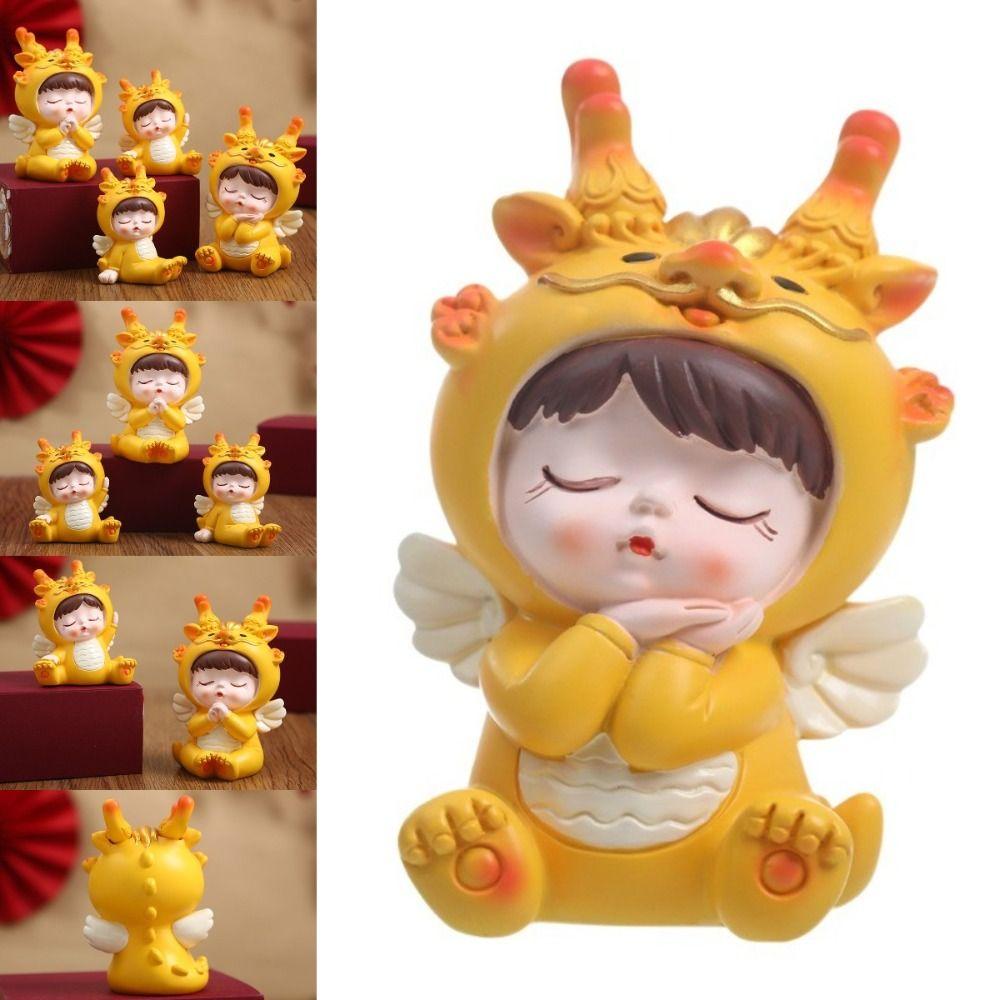 Auspicious Cartoon Dragon Crafts Cartoon Dragon Statue Dragon Baby Ornament Chinese New Year