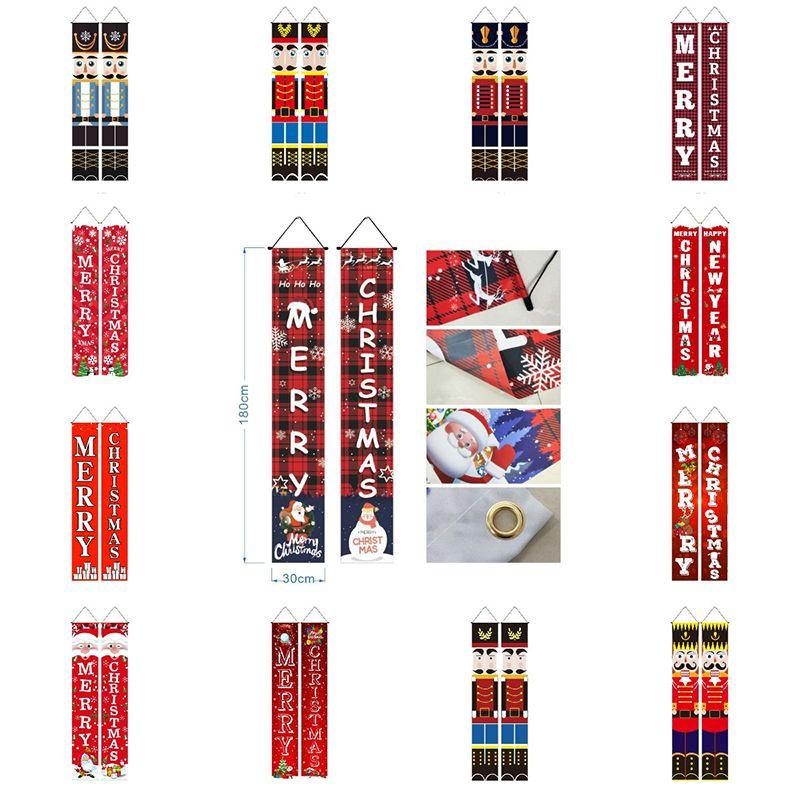 Elegant Nutcracker Christmas Decoration Hanging Door Banner Soldier Character Porch Sign