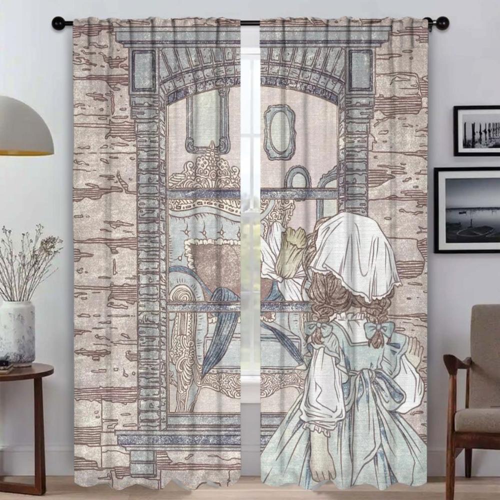 A Little Princess Kitchen Curtains for Living Room Curtain Blinds Partition Tulle for Bedroom Shades Home Interior Curtains