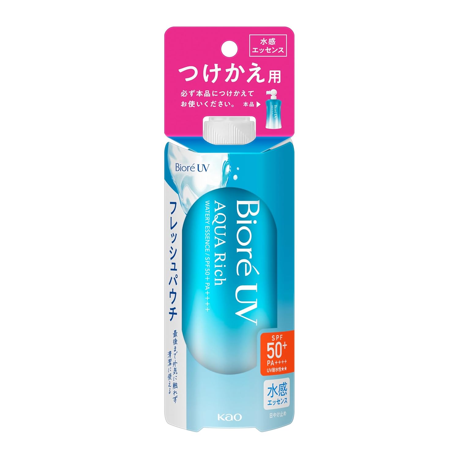 Biore UV Aqua Rich Watery Essence Fresh Pouch 120g Refill Sunscreen SPF50