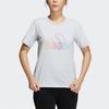 Adidas W Bos Tee Sporty Print Logo Crew Neck Short Sleeve T-Shirt Women Tops Light-Blue HA3634