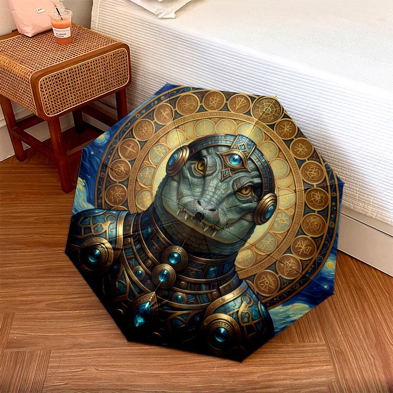 AnimalSorcerer Pattern Pattern New Style Umbrella, 1 Piece Automatic Folding Umbrella, Portable Travel Umbrella, Outdoor Umbrella, Birthday Gift