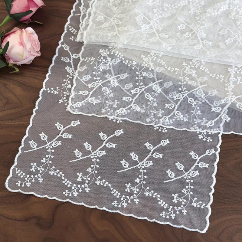 Elegant Lace Edge Scarf Comfortable Head Cover Strong Polyester For Spiritual Moment Or Travel